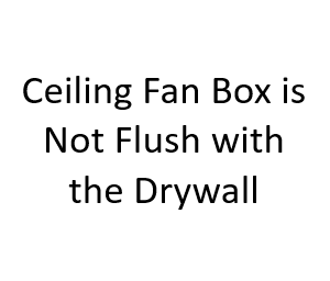 Ceiling Fan Box is Not Flush with the Drywall