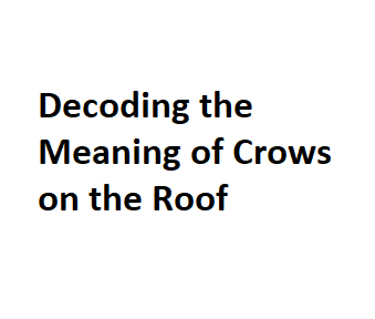 Decoding the Meaning of Crows on the Roof - House Routine
