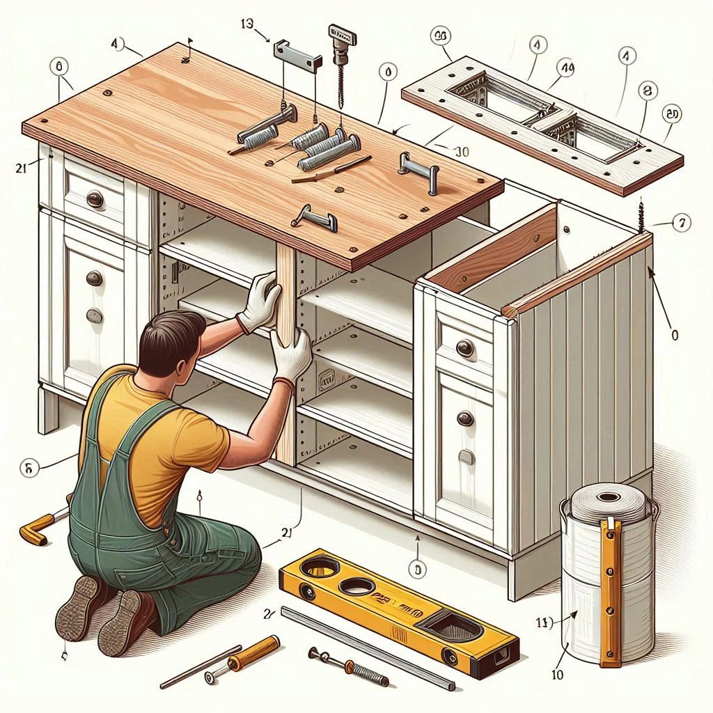 How to Attach a Countertop to Base Cabinets